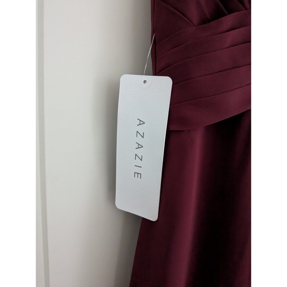 Azazie Bridesmaid Dress Shannon Cabernet RED SZ A6 NWT 35 Bust / 28.5 W / 38.5 H - Picture 3 of 15